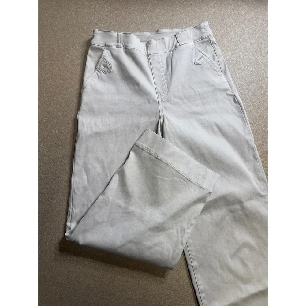 SPANX‎ Wide Leg Cropped Pants Beige Size M M Casual Comfort Stretch